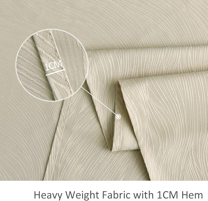 maxmill Jacquard Table Cloth Swirl Pattern Spillproof Wrinkle Resistant Heavy Weight Soft Tablecloth for Kitchen Dinning Tabletop Outdoor Picnic Rectangle 52 x 70 Inch Beige