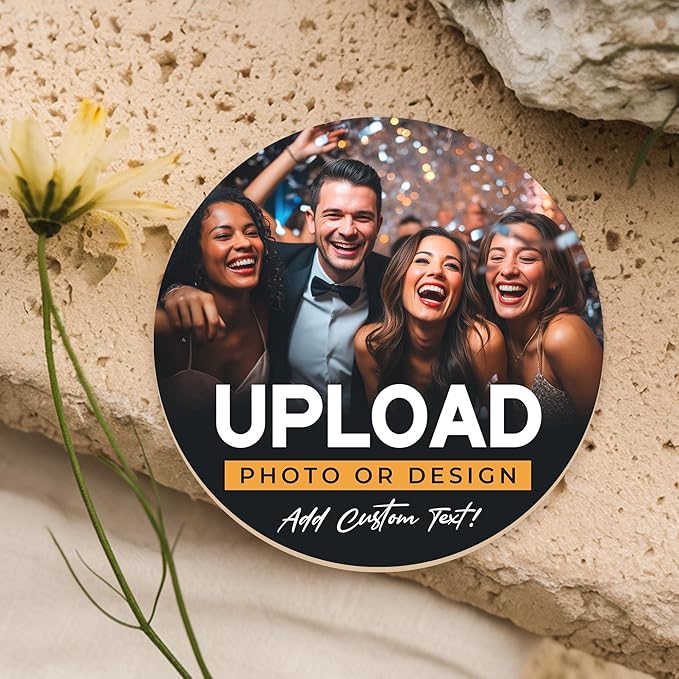 40 Pack, Personalized Drink Coasters, Custom Cardboard Coasters with Photo and Text, Design Your Own Coaster for Events, Parties, Bars, and Unique Gifts, 3.95" Round