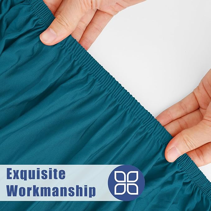 Spandex 4 Foot Rectangle Table Cloth 2 Pack, Elastic Fitted Tablecloths for Picnic, Stretch Washable Patio Table Cover for Outdoor, Camping, Banquet and Parties (Peacock Blue, 24"x48")