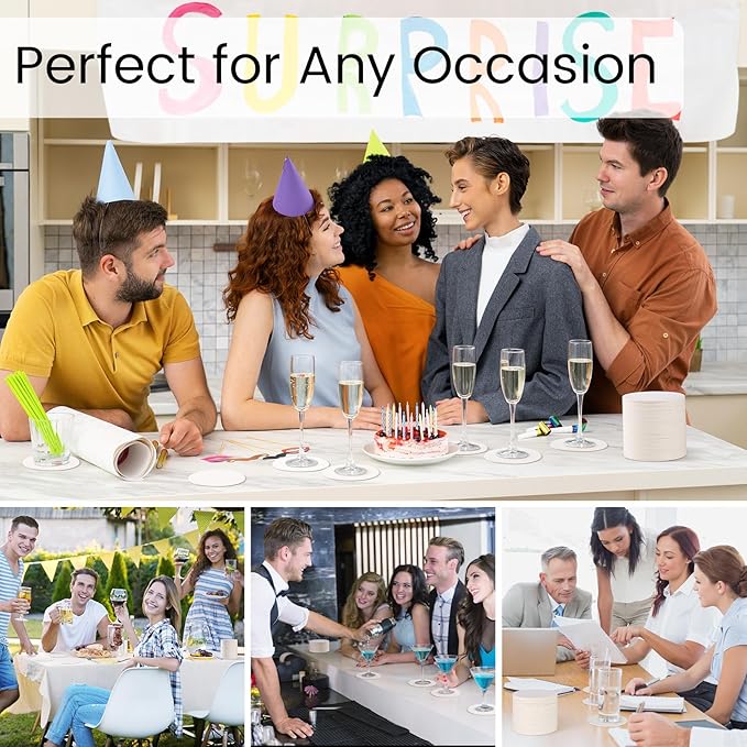 600 Pieces Disposable Paper Coasters, GOH DODD Thickened (1.5MM) 4 Inch Bar Coasters Bulk Absorbent Cardboard Blanks Doilies for Drinks DIY Arts Crafts Wedding Party Gifts Education, White, Round