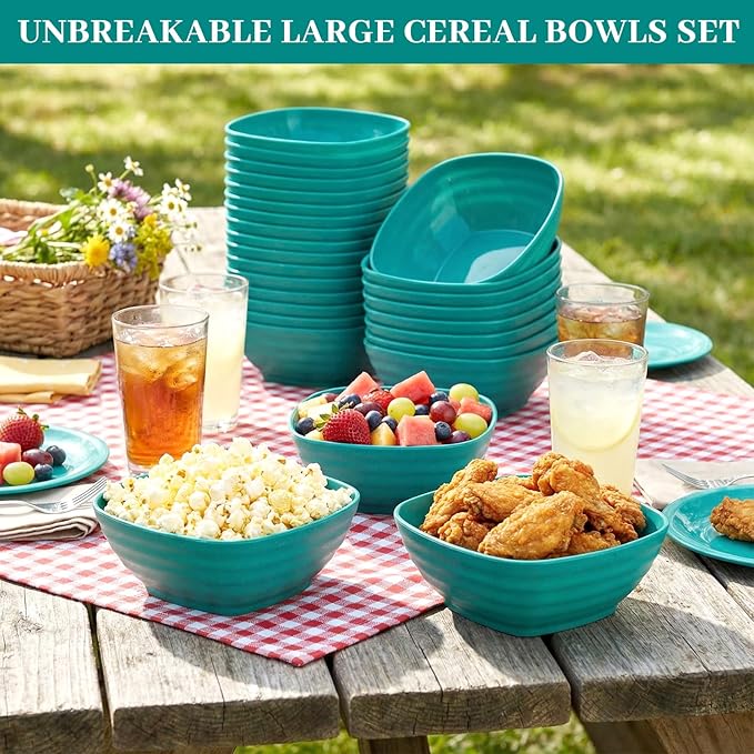 Gejoy 64 Pcs Unbreakable Cereal Reusable Wheat Straw Lightweight Bowls Microwave and Dishwasher Safe Soup Fiber Bowls for Kitchen Serving Salad Rice Snacks (Green)