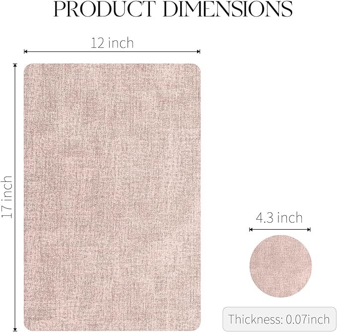 MOSAYT Faux Leather Placemats Set of 6, Heat Resistant Vinyl Place Mats with Coasters, Wipeable Washable Waterproof Oil Proof Table Mats for Kitchen Dining Indoor Outdoor, 12" x 17", Pink