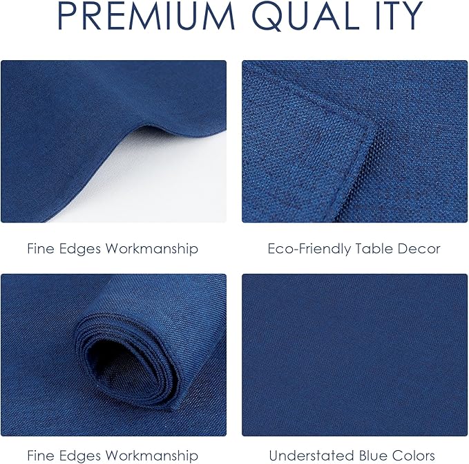 Cloth Placemats Set of 8 - Thickened Navy Blue Table Placemats Set - Heat Resistant Dining Table Place Mats Washable Kitchen Table Mats Set of 8, 18x12 inch, Easy to Clean(Blue)