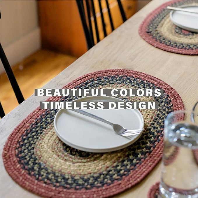 Homespice Highland Dining Placemats, Warm Cabin and Country Decor, Set of 6, Multicolor - 13x19 Rectangle Table Mats - Vibrant Colors, Durable, Easy to Clean and Protects Furniture