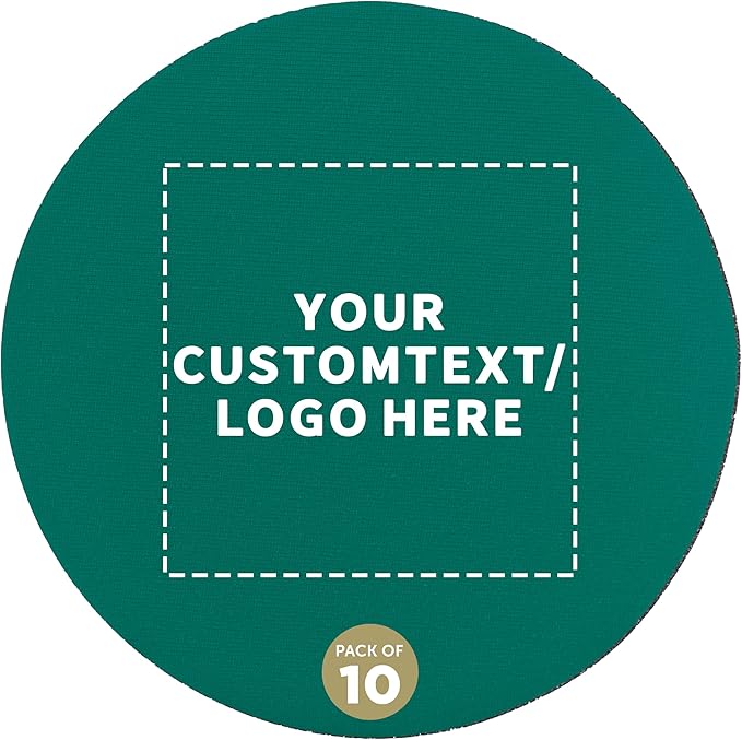 10 Round Foam Bud Coasters Pack, 4 inch - Customizable Text, Logo - PU Foam, Party Favor - Turquoise
