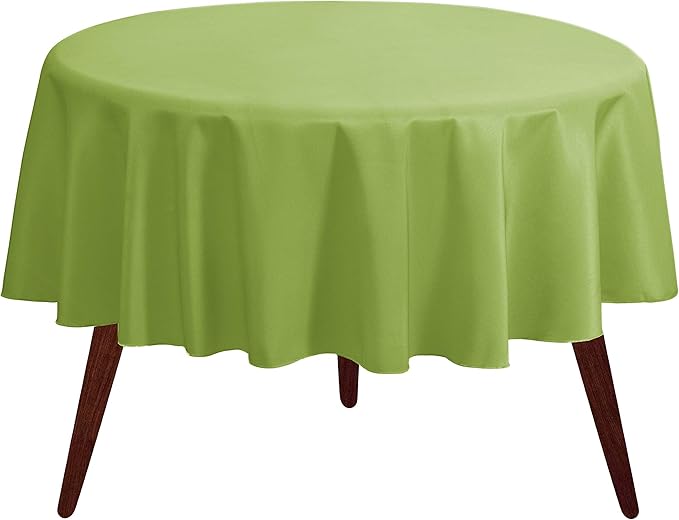 Gee Di Moda Round Tablecloth - 120 Inch Apple Green Round Table Cloth for 60 to 96 Inch Round Tables - Heavy Duty Washable Fabric - for Buffet Table, Holiday Party, Dinner, Wedding & Baby Shower