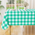 misaya Rectangle Waterproof Vinyl Table Cloth, Buffalo Flannel Backed Tablecloth, Wipeable Plastic Table Cover for Dinner, Kitchen, Outdoor (60" x 84", Green and White)