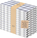 Urban Villa Cotton Dinner Napkins Set of 12, Highly Absorbent Soft Premium Cloth Napkins 20x20 Inches, Hotel Quality Reusable & Washable Table Dinner Napkins for Home - (Grey/White, Buffalo Checkerd)