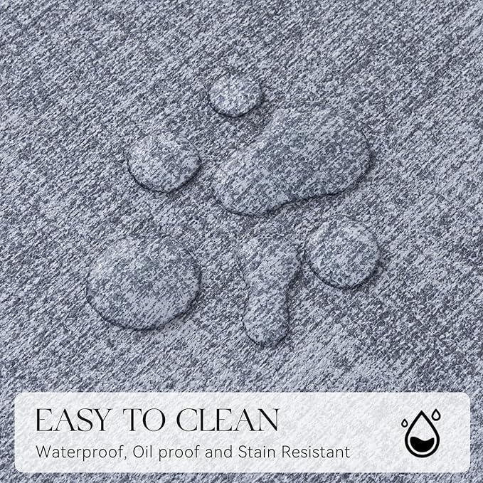 MOSAYT Placemats Set of 8, Heat Resistant Vinyl Place Mats with Coasters, Wipeable Washable 100% Waterproof Oil Proof Faux Leather Table Mats for Kitchen Dining Party Outdoor, 12" x 17", Sky Blue