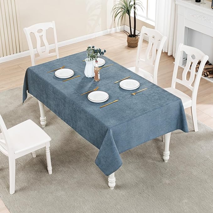BALCONY & FALCON Rectangle Tablecloth Washable Wrinkle Resistant and Water Proof Table Cloth Decorative Linen Fabric Tablecloths for Dining Parties Kitchen Wedding and Outdoor Use(Sargasso Sea, 55x70)