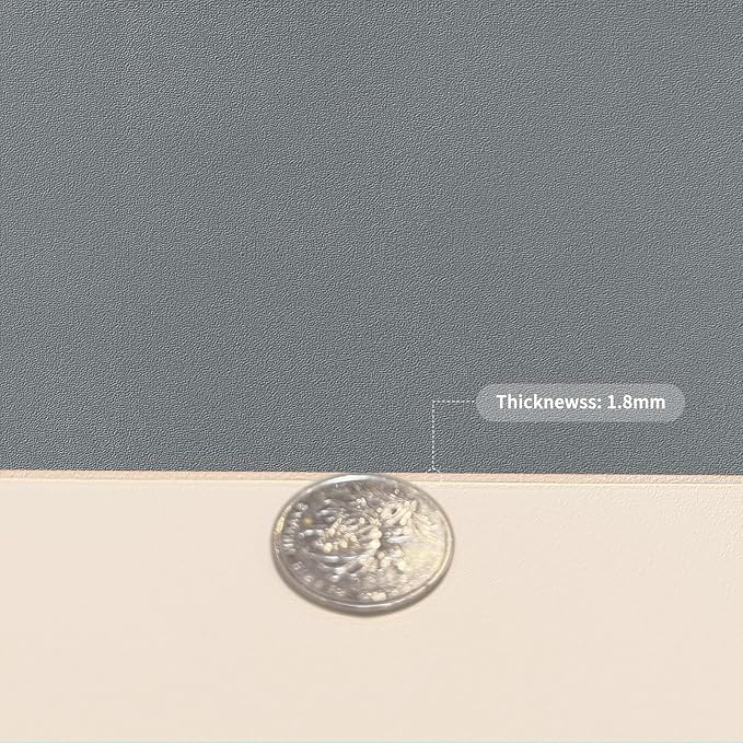 Leather Desk Mat,1.8mm Thick,16x60 Inch Desk Cover,Desk Protector Mat,Dresser Cover Top,Leather Table Cover,Side Table Cover,Office Desk Cover,Office Table Cover(Beige+Light Gray,16x60)