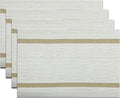 Luxurious Placemats Set of 4, Durable Table Mats Kitchen Plastic Washable Placemats for Home/Dining Room Decoration (White)