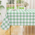 misaya Square Waterproof Vinyl Table Cloth, Buffalo Flannel Backed Tablecloth, Wipeable Plastic Table Cover for Dinner, Kitchen, Outdoor (54" x 54", Sage Green and White)