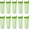 DISCOUNT PROMOS Tall Orbit Acrylic Tumblers 20 oz. Set of 10, Bulk Pack - Perfect for Iced Coffee, Soda, Other Hot & Cold Beverages - Lime Green