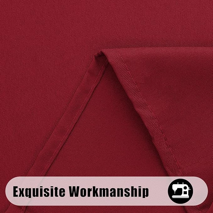 Smiry Rectangle Table Cloth, Waterproof Anti-Scratch Polyester Tablecloth, Decorative Washable Fabric Table Cover for Dining, Buffet, Parties and Outdoor, 52x70, Wine Red