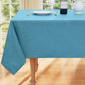 Smiry Rectangle Faux Linen Table Cloth, Waterproof Burlap Fabric Tablecloth, Washable Decorative Farmhouse Table Covers for Kitchen, Dining, Parties, 60x84, Teal