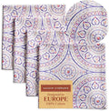 Maison d' Hermine Cloth Napkins Set of 4 100% Cotton Everyday Reusable Square Napkins Cloth Washable Dinner Party Wedding Restaurant Valentines Day Decorations Spring/Summer (Mandala, 20" x 20")