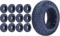 ALPHA Living HOME Woven Farmhouse Napkin Rings Set of 12 - Premium Decorative Napkin Rings Party Table Decor for Chic Tabletop & Dining, French Style, Gifting (Blue)