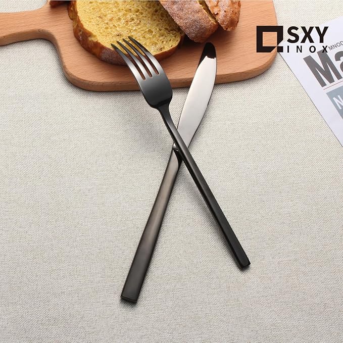 Silverware Set for 4,20 Pieces Forged Stainless Steel Flatware Set Cutlery Set,Heavy Duty and Modern Desgin,Fancy Tableware Cutlery Set for Home,Restaurant,Mirror Polished,Dishwasher Safe