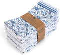 FINGERCRAFT Dinner Cloth Napkin Cotton Linen Blend 4 Pack Mitered Corners with Elegant Lace for Everyday Use Napkins are Pre Shrunk and Good Absorbency (Damask, 20in x 20in)