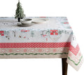 Maison d' Hermine Table Cloth Rectangle Table 100% Cotton 70 x 108 Inches Fall Tablecloth Reusable Everyday Use for Thanksgiving Christmas Decorations Dining Farmhouse Party (Rural Christmas)