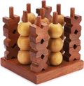 Ajuny 3D Wooden Tic Tac Toe Board Game for Indoor, Outdoor, Travel Rustic Coffee Table Decor Games - Ideal Gift for All Ages Strategy 2 Players Night, Family Game