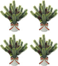 4PCS Christmas Potted Plant, Tabletop Small Christmas Tree with Pine Cones Fake Plants Christmas Greenery for Table Centerpeice Home Office Bathroom Farmhouse Decoration