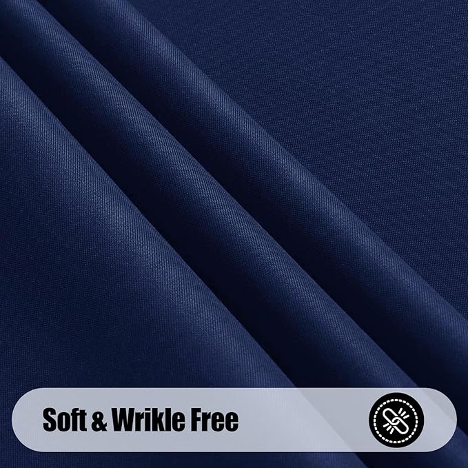 Smiry Rectangle Table Cloth, Waterproof Anti-Scratch Polyester Tablecloth, Decorative Washable Fabric Table Cover for Dining, Buffet, Parties and Outdoor, 60x102, Navy