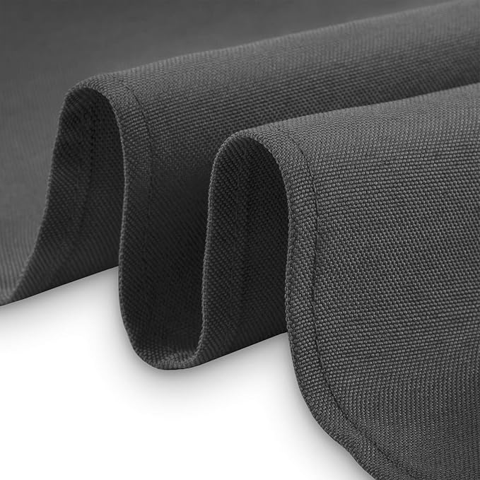 Lann's Linens 70 x 120 Inch Rectangular Tablecloth, Washable Polyester Fabric Table Cloth for Dining Tables, Parties, Restaurant, Weddings - Dark Gray