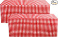 HolidayIdeas Fitted Checkered Picnic Tablecloths for 6 Foot Tables - 72 x 30 Inch - 2 Pack Rectangle Buffalo Plaid Table Cover for Parties, Outdoor Decor, Trade Show (Red and White)