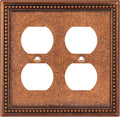 Henne Bery Raised Pearls Decorative Wall Plate Switch Plate Outlet Cover (Double Duplex, Sponged Copper)