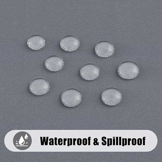 Smiry 4 Pack Rectangle Table Cloth, Waterproof Anti-Scratch Polyester Tablecloth, Decorative Washable Fabric Table Cover for Dining, Buffet, Parties and Outdoor, 60x102, Grey