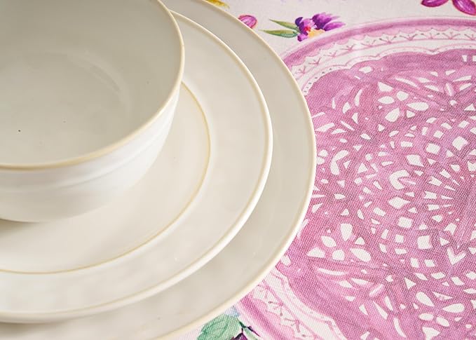 Maison d' Hermine Table Cloth Round Table 100% Cotton 69 Round Inches Tablecloth Reusable Decorative for Dining Room Farmhouse Home Valentines Day Decorations Spring Summer - Chardon