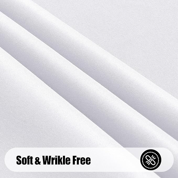 Smiry Rectangle Table Cloth, Waterproof Anti-Scratch Polyester Tablecloth, Decorative Washable Fabric Table Cover for Dining, Buffet, Parties and Outdoor, 54x78, White