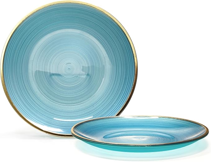 " OCCASIONS " 240 Plates Pack,(120 Guests) Premium Wedding Party Disposable Plastic Plates Set -120 x 10'' Dinner + 120 x 7'' Salad/Dessert (Belize in Blue & Gold)