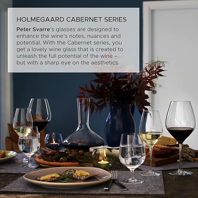 Holmegaard Cabernet Champagne Glass, Clear, 10.6" H x 2.8" D, 9.8 oz, Set of 6, Designed by Peter Svarrer, Gift Box Included