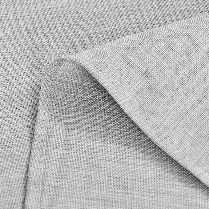 Hiasan 2 Pack Faux Linen Rectangle Tablecloth - Wrinkle and Stain Resistant Washable Table Cloth for Kitchen Dining Room Holiday Table Cover for Dinner, Light Grey, 70 x 120 Inch