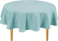 Hiasan Round Tablecloth 90 Inch Linen - Wrinkle and Stain Resistant Washable Polyester Fabric Table Cloth for Dining Room Kitchen Party, Aqua