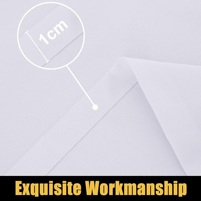 Smiry Rectangle Picnic Table Cloth, Waterproof Elastic Fitted Tablecloths for 4 Foot Tables, Washable Polyester Table Cover for Camping, Indoor and Outdoor (White, 24"x48")