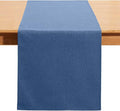 Vintage Blue Table Runner 13 x 90 Inches Long, Cotton Linen Table Linen for Memorial Day, Spring, Easter, Summer, Party, Wedding, Daily Kitchen Dining Home Decor (13" x 90", Vintage Blue)