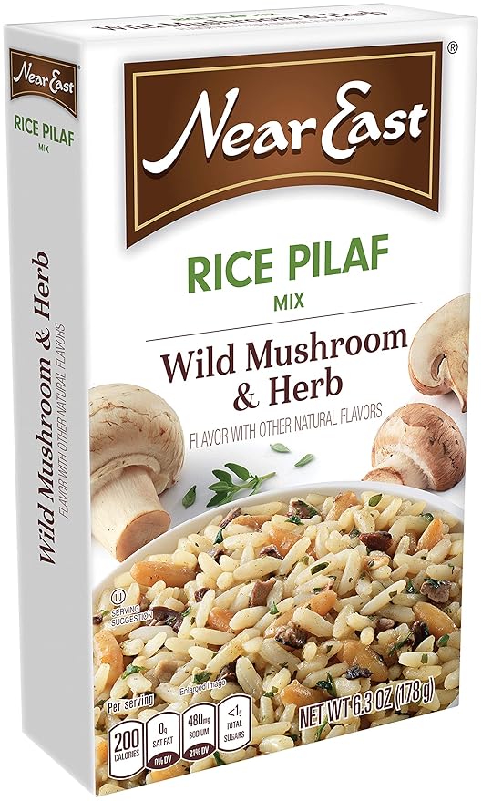 Near East Wild Mushrooms & Herbs Rice Pilaf Mix, 6.3-Ounce Boxes (Pack of 12)