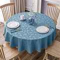 Smiry Round Table Cloth, Waterproof Heavy Duty Vinyl Tablecloths, Wipeable Washable Table Cover for Kitchen and Dining Room (Stone Blue, 70" Round)