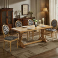 SoarFlash French Dining Chairs Set of 4, Vantage Dining Chair with Round Back, Wood Leg Farmhouse Country Velvet Dining Chair for Kitchen,Bedroom,Grey