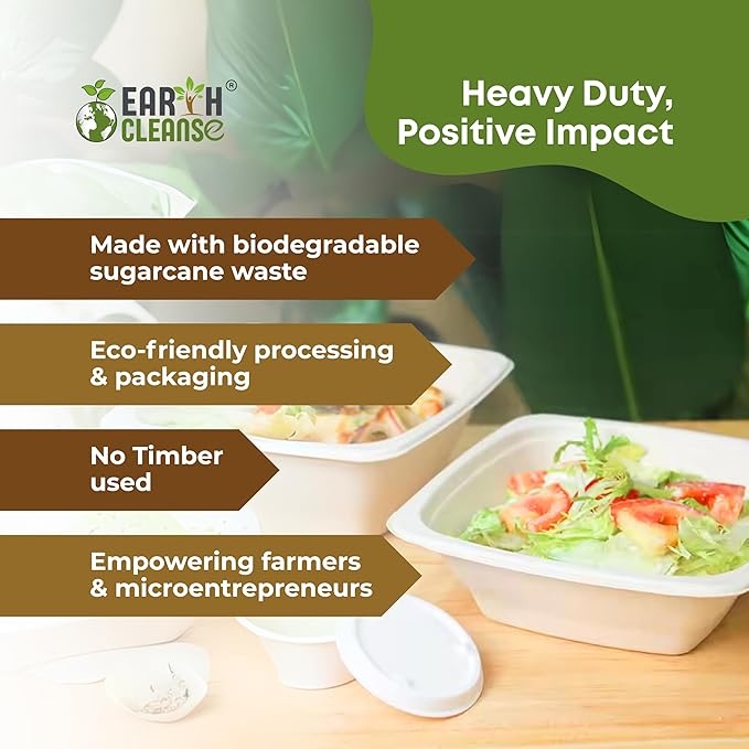 8.5 oz Paper Bowls [200 Pack] – Heavy-Duty Disposable Sugarcane Bowls, Made from Bagasse, Microwave & Leak-Resistant – Great for Cereal, Salad, Snacks, and Soups