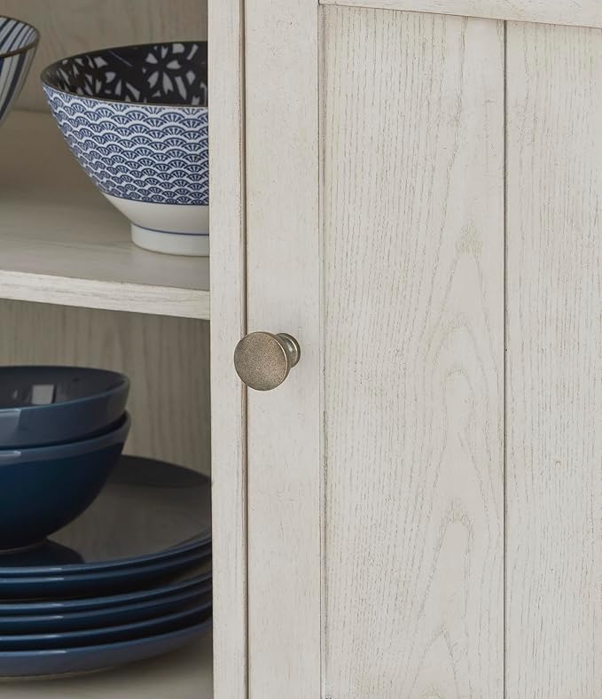 Signature Design by Ashley Robbinsdale Casual 4-Door Dining Server with Adjustable Shelves and Felt-Lined Drawers, White