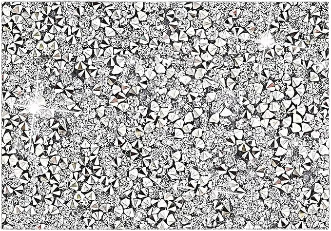 Silver Placemat Heat Resistant Square Trivet With Rhinestone Decor - Crushed Diamond Bling Sparkly Mat Set of 1