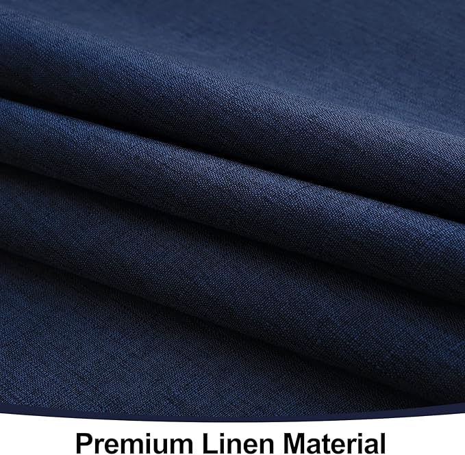Smiry Rectangle Table Cloth Linen Textured, Waterproof Spillproof Anti-Wrinkle Burlap Tablecloth, Washable Decorative Fabric Table Cover for Dining, Party, Banquet, 60 x 84 Inch, Navy