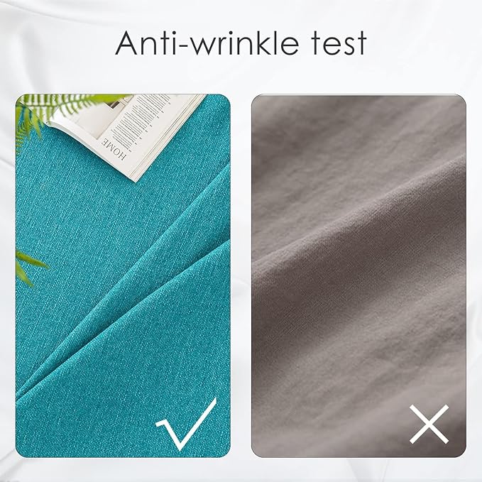 BALCONY & FALCON Square Tablecloth Washable Wrinkle Resistant and Water Proof Table Cloth Decorative Linen Fabric Tablecloths for Dining Party Kitchen Wedding Outdoor Use (Lake Blue, 47x47)