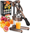 Zulay Kitchen Cast Iron Juicer - Easy-to-Clean Heavy-Duty Manual Juicer, Professional Citrus Juicer - Stainless Steel Lemon Squeezer - Manual Citrus Press & Orange Squeezer - Orange Juicer (Copper)