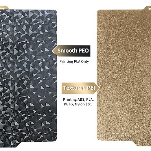 PEO+PEI Build Plate for Bambu Lab X1C/X1/P1P/P1S/P2S/A1, 257x257mm Double Sided PEO+PEI Spring Steel Bed Plate Flexible Textured Print Bed for Bambulab 3D Printers